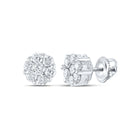 14K White Gold Diamond Stud Earrings 1 Cttw - Splendid Jewellery