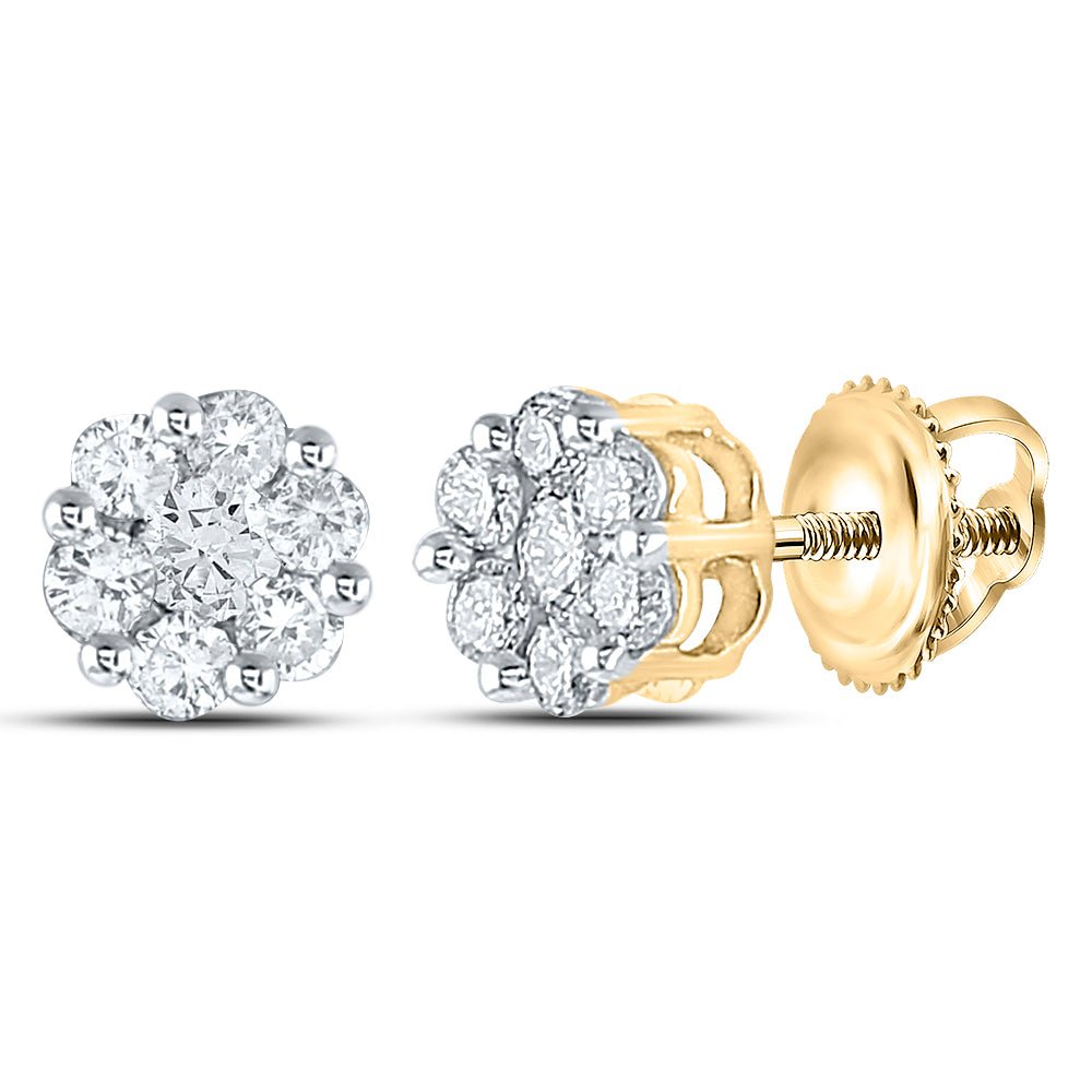 10K Yellow Gold Diamond Earrings for Everyday Wear with Fine Detail - Splendid Jewellery
