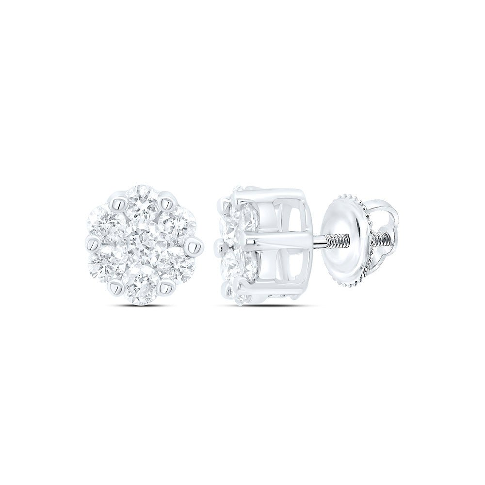 10K White Gold Gift - Ready Diamond Earrings with Elegant Styling - Splendid Jewellery