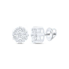 10K White Gold Gift - Ready Diamond Earrings with Elegant Styling - Splendid Jewellery
