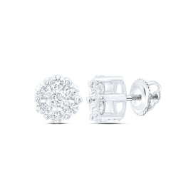 10K White Gold Gift - Ready Diamond Earrings with Elegant Styling - Splendid Jewellery