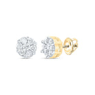 10K Yellow Gold Elegant Cluster Earrings with Diamond Gift Edition - Splendid Jewellery