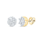 10K Yellow Gold Elegant Cluster Earrings with Diamond Gift Edition - Splendid Jewellery