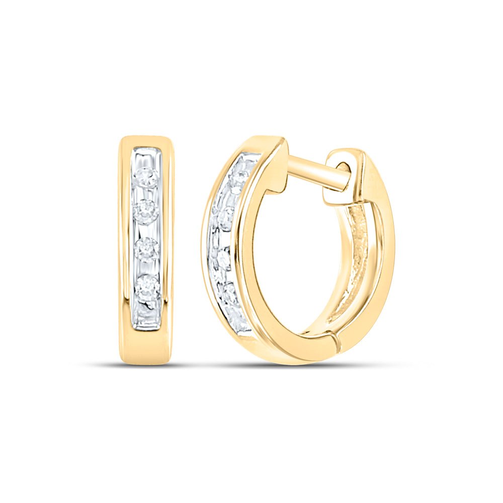 10K Yellow Gold Diamond Earrings 1/20 Cttw - Splendid Jewellery