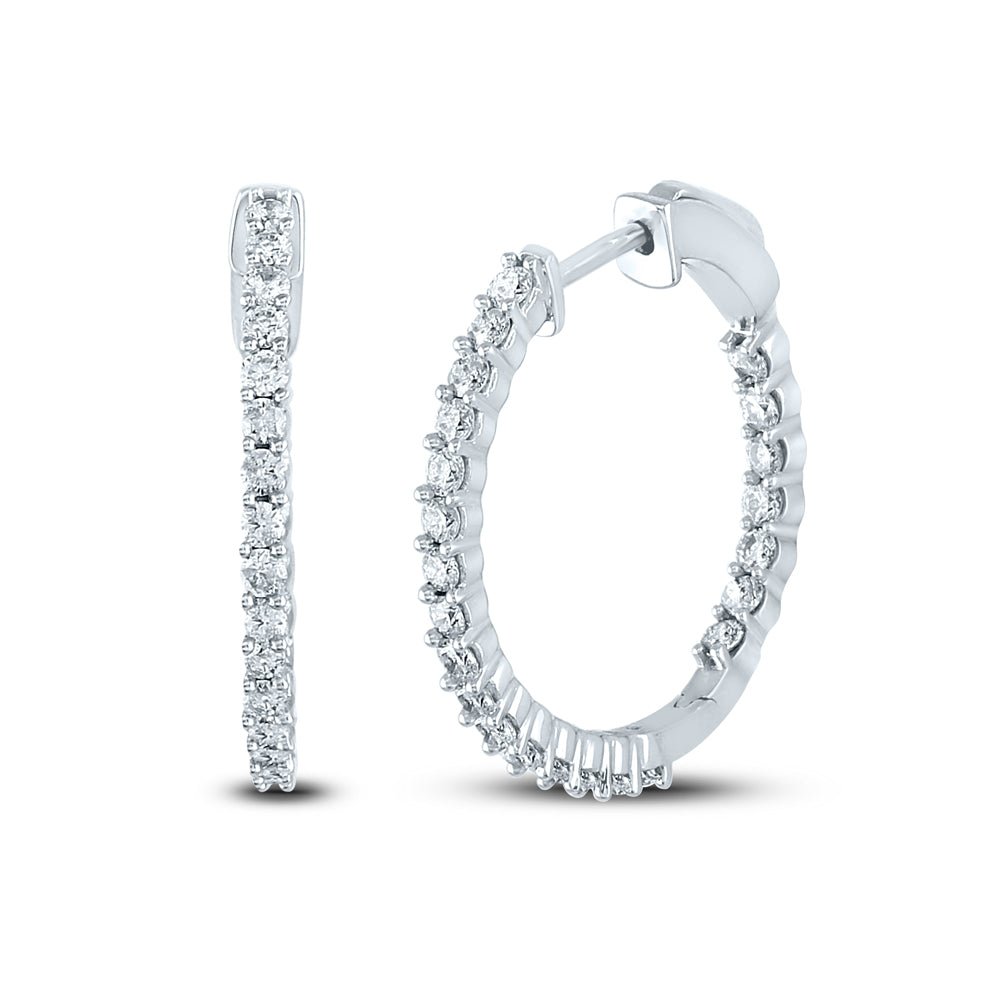 10K White Gold Modern Diamond Earrings for Everyday Wear - Splendid Jewellery