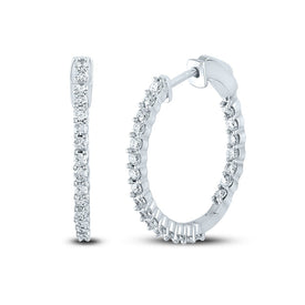 10K White Gold Modern Diamond Earrings for Everyday Wear - Splendid Jewellery