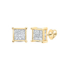 14K Yellow Gold Elegant Stud Earrings with Diamond with Natural Sparkle - Splendid Jewellery