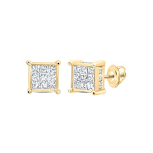 Load image into Gallery viewer, 14K Yellow Gold Elegant Stud Earrings with Diamond with Natural Sparkle - Splendid Jewellery