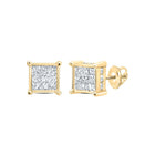 14K Yellow Gold Elegant Stud Earrings with Diamond with Natural Sparkle - Splendid Jewellery