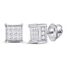 Princess Diamond Earrings in 14K White Gold Gift Edition - Splendid Jewellery