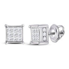 Load image into Gallery viewer, Princess Diamond Earrings in 14K White Gold Gift Edition - Splendid Jewellery