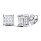 Princess Diamond Earrings in 14K White Gold Gift Edition - Splendid Jewellery