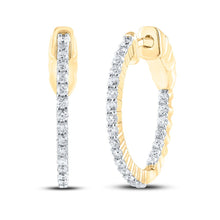 Load image into Gallery viewer, Diamond Hoop Earrings in 10K Yellow Gold with Natural Sparkle - Splendid Jewellery