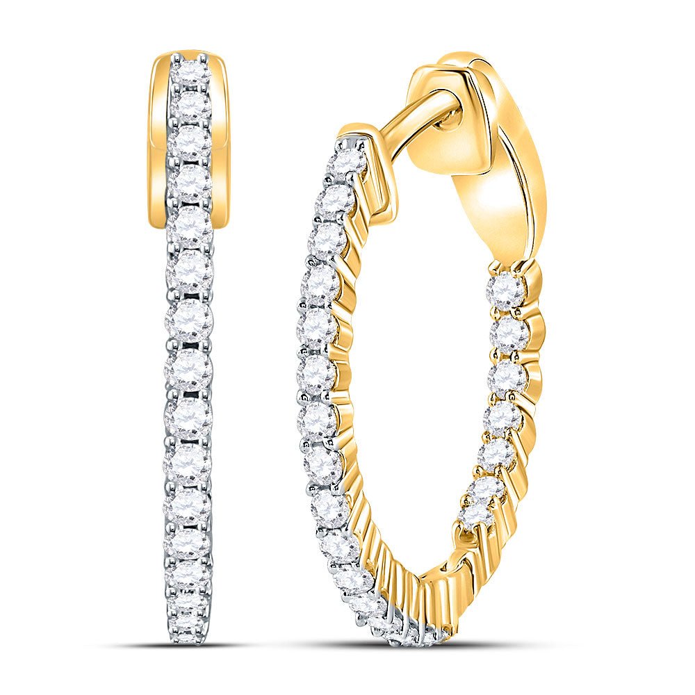 Diamond Hoop Earrings in 14K Yellow Gold Gift Edition - Splendid Jewellery