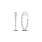 10K White Gold Diamond Hoop Earrings 1/2 Cttw - Splendid Jewellery