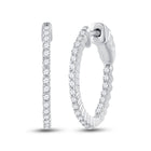 14K White Gold Diamond Earrings for Everyday Wear Gift Edition - Splendid Jewellery