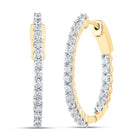 Round Diamond Hoop Earrings 2 Cttw - Splendid Jewellery