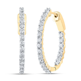 Round Diamond Hoop Earrings 2 Cttw - Splendid Jewellery