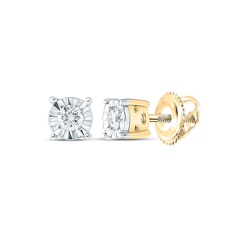 10K Yellow Gold Luxury Diamond Stud Earrings with Natural Sparkle - Splendid Jewellery