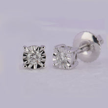 Load image into Gallery viewer, 10K White Gold Elegant Stud Earrings with Diamond Gift Edition - Splendid Jewellery