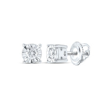 Load image into Gallery viewer, 10K White Gold Elegant Stud Earrings with Diamond Gift Edition - Splendid Jewellery