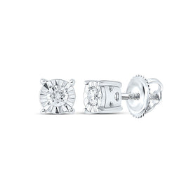 10K White Gold Elegant Stud Earrings with Diamond Gift Edition - Splendid Jewellery