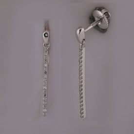 Diamond Drop Earrings in 10K White Gold - Splendid Jewellery
