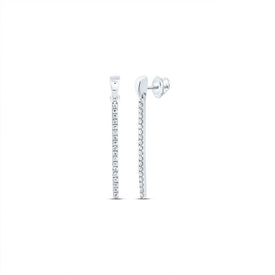 Diamond Drop Earrings in 10K White Gold - Splendid Jewellery