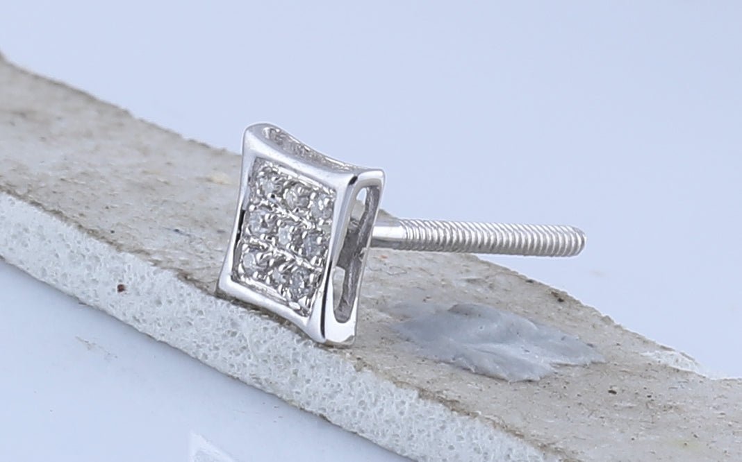 Round Diamond Earrings in 10K White Gold for Everyday Wear - Splendid Jewellery