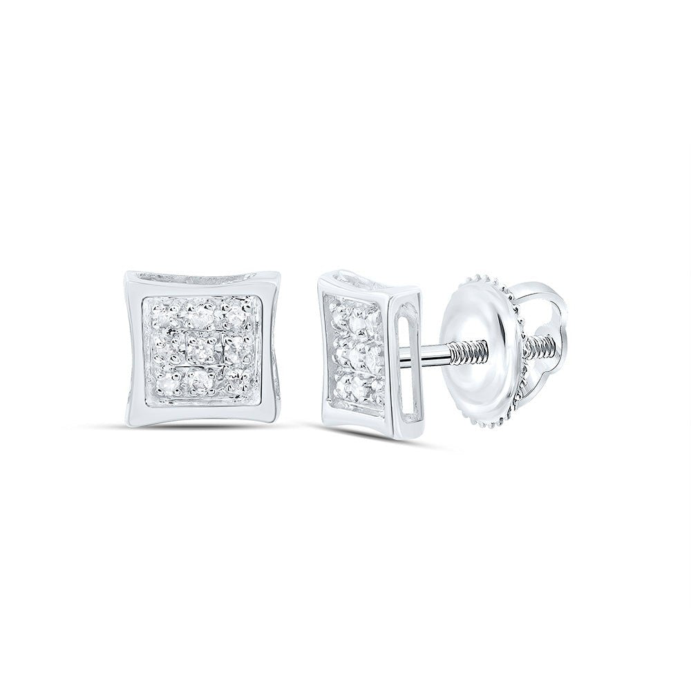 Round Diamond Earrings in 10K White Gold for Everyday Wear - Splendid Jewellery