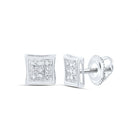 Round Diamond Earrings in 10K White Gold for Everyday Wear - Splendid Jewellery