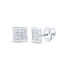 Round Diamond Earrings in 10K White Gold for Everyday Wear - Splendid Jewellery