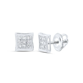 Round Diamond Earrings in 10K White Gold for Everyday Wear - Splendid Jewellery