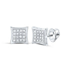 10K White Gold Diamond Earrings for Everyday Wear Gift Edition - Splendid Jewellery