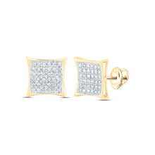 Load image into Gallery viewer, 10K Yellow Gold Elegant Cluster Earrings with Diamond with Fine Detail - Splendid Jewellery