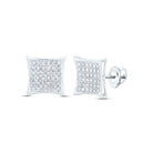 10K White Gold Diamond Cluster Earrings 1/6 Cttw - Splendid Jewellery