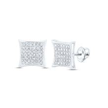 Load image into Gallery viewer, 10K White Gold Diamond Cluster Earrings 1/6 Cttw - Splendid Jewellery