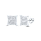 10K White Gold Diamond Cluster Earrings 1/6 Cttw - Splendid Jewellery