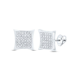 10K White Gold Diamond Cluster Earrings 1/6 Cttw - Splendid Jewellery