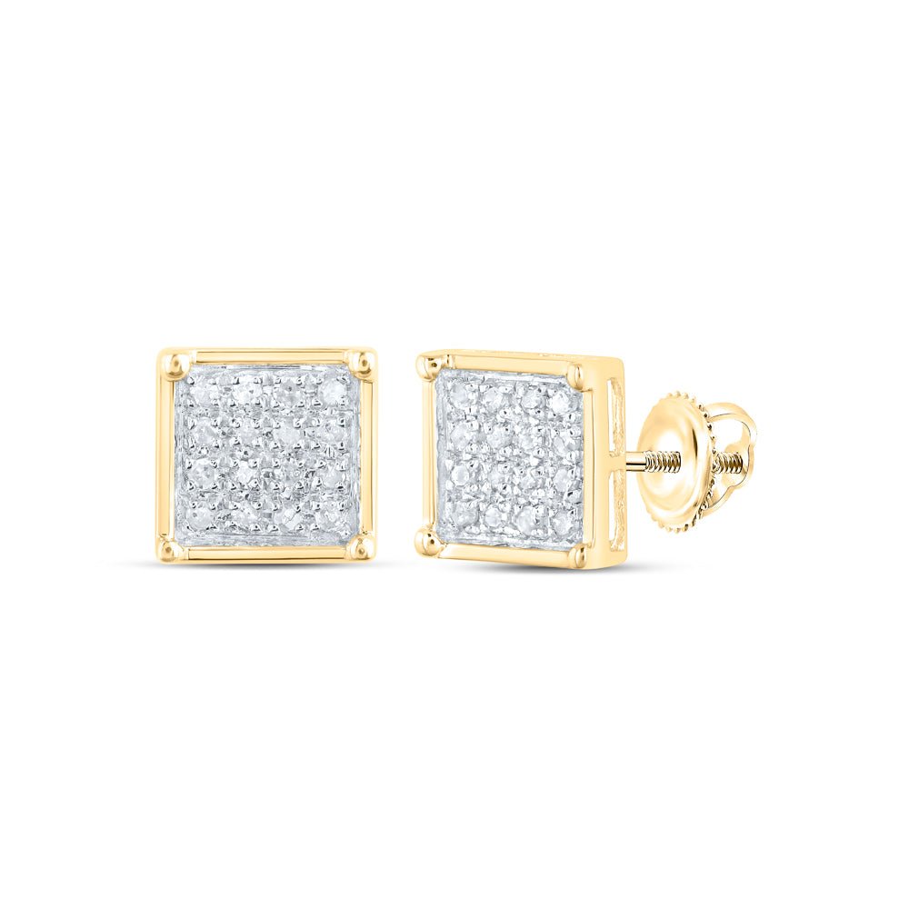Round Diamond Cluster Earrings 1/10 Cttw - Splendid Jewellery