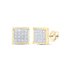 Round Diamond Cluster Earrings 1/10 Cttw - Splendid Jewellery