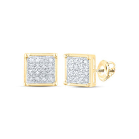 Round Diamond Cluster Earrings 1/10 Cttw - Splendid Jewellery