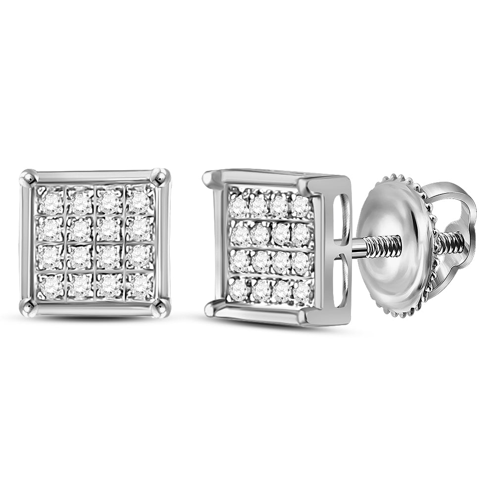 10K White Gold Diamond Earrings for Everyday Wear for Everyday Wear - Splendid Jewellery