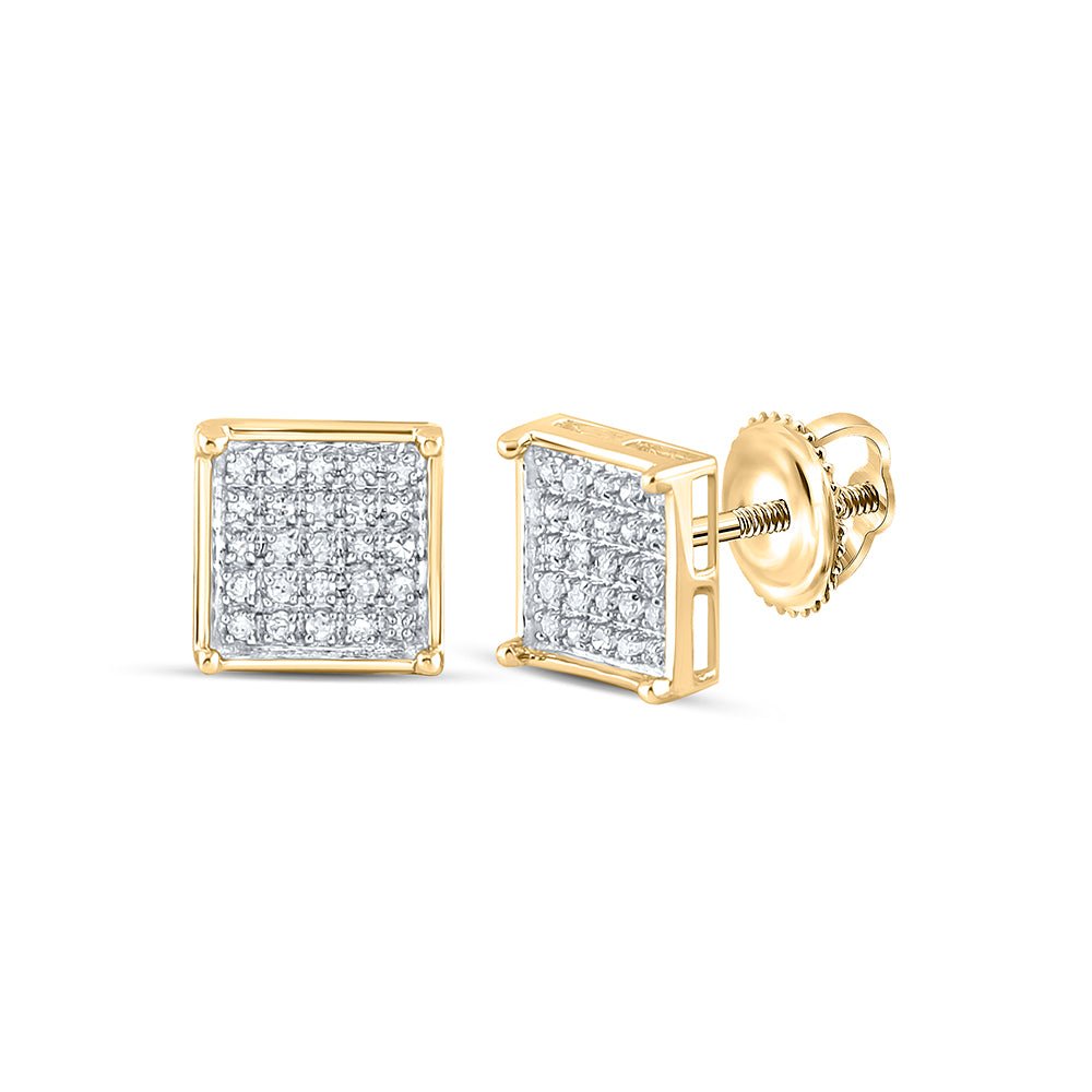 10K Yellow Gold Diamond Stud Earrings 1/6 Cttw - Splendid Jewellery