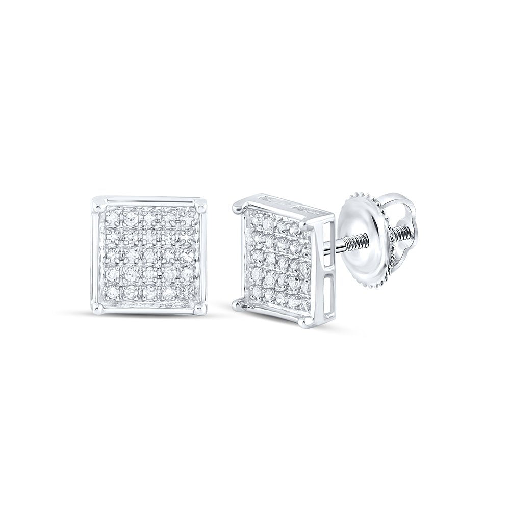 Diamond Stud Earrings in 10K White Gold for Everyday Wear - Splendid Jewellery