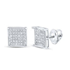10K White Gold Modern Diamond Earrings Gift Edition - Splendid Jewellery