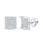 10K White Gold Modern Diamond Earrings Gift Edition - Splendid Jewellery