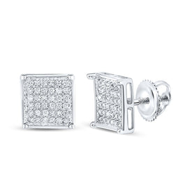 10K White Gold Modern Diamond Earrings Gift Edition - Splendid Jewellery