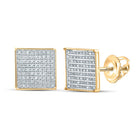 Round Diamond Earrings in 10K Yellow Gold for Everyday Wear - Splendid Jewellery