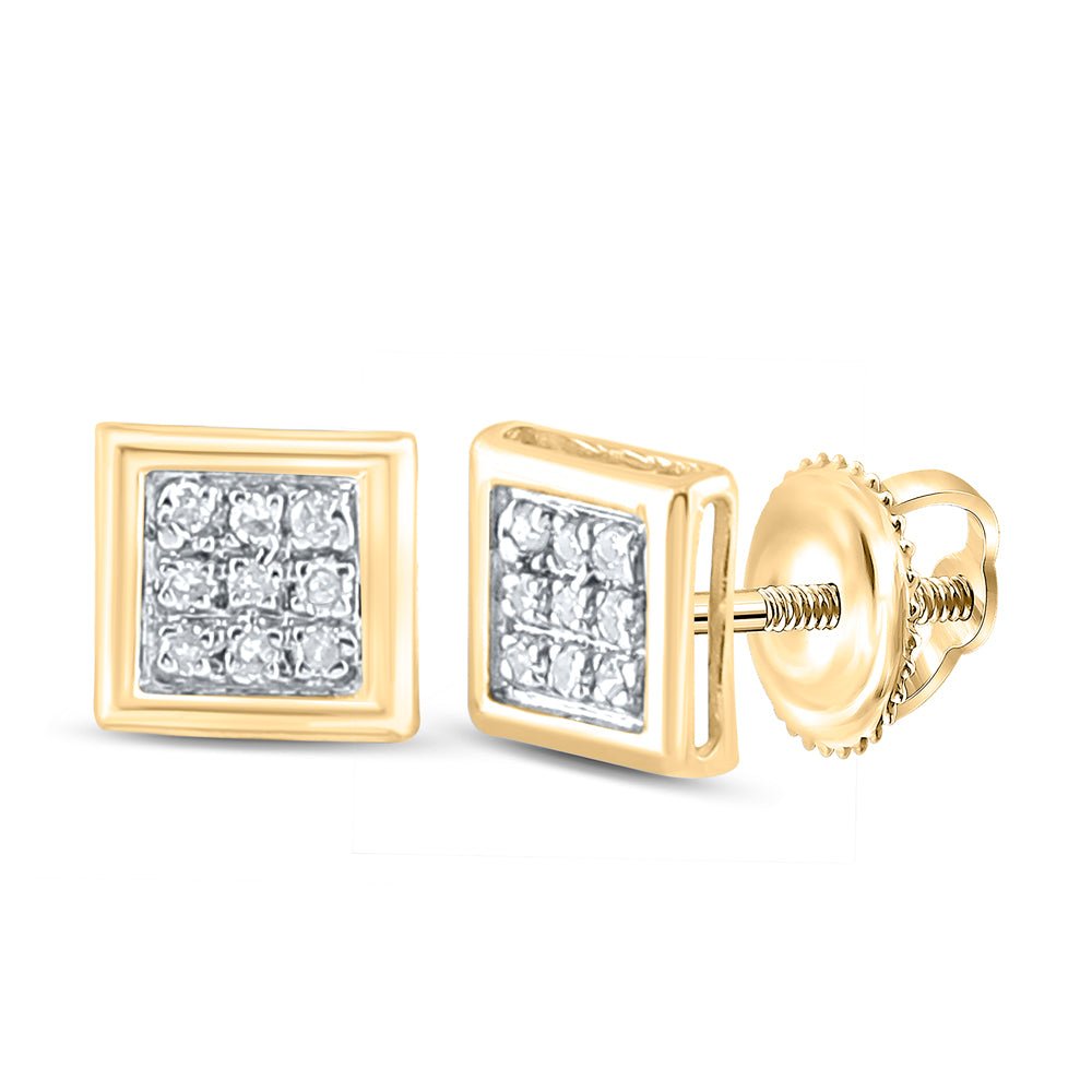 10K Yellow Gold Diamond Stud Earrings 1/20 Cttw - Splendid Jewellery